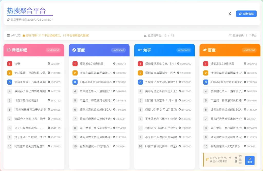 zibll 子比主题美化教程：添加每日热搜聚合功能（SEO 增强版）-云潮源码库